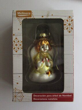 Melinera German Blown Glass Angel Ornament NEW in Box Hand Painted